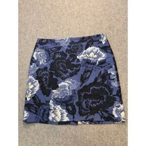 Women's Ann Taylor Blue Floral Botanical‎ Mini Skirt Size 6P